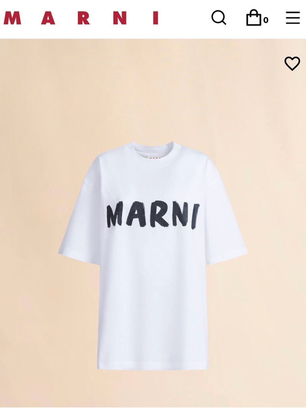 Marni White T-Shirt with Black Logo Print